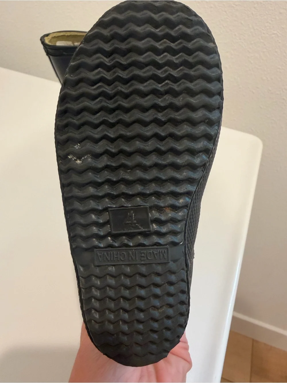 Hunter Kids Black Rubber Rain Boots with Logo